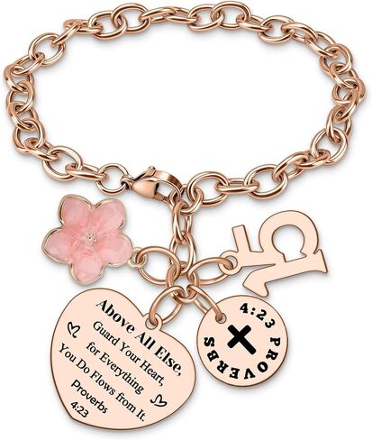 15 Year Old Girl Bracelet 15th Birthday Bracelet Gift for Girl Women Daughter 15 Year Old Girls Gifts Christian 15th Birthday Gift for Granddaughter Sister Niece Stainless Steel Bracelets Christmas in Kuwait