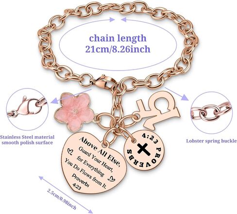 15 Year Old Girl Bracelet 15th Birthday Bracelet Gift for Girl Women Daughter 15 Year Old Girls Gifts Christian 15th Birthday Gift for Granddaughter Sister Niece Stainless Steel Bracelets Christmas in Kuwait