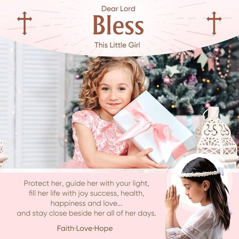 925 Sterling Silver Cross Bracelet for Girls - Faith Cross Bracelets for Kids Small Dainty Inspirational Jewelry Gifts, Baptism Birthday First Communion Easter in Saudi Arabia