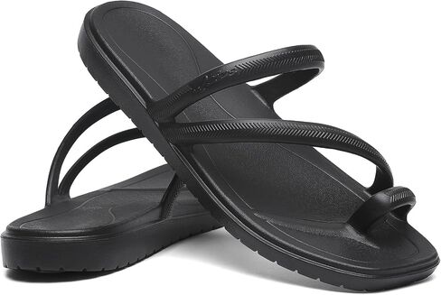 SOSOWHLTE Women’s Square Toe Slides - Arch Support Thong Sandals, Lightweight Slip-Resistant Flip Flop for Beach Vacation & Summer Walk in Kuwait
