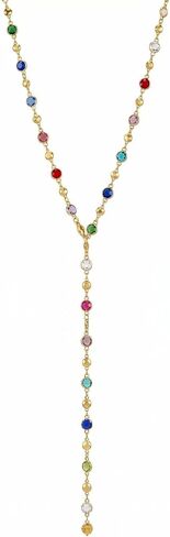 QiaTsed Colorful Crystal Long Necklace for Women Trendy Y-Shaped Pendant Necklace Boho Gemstone Necklace Ideal Dainty Jewelry Gift for Women in Saudi Arabia