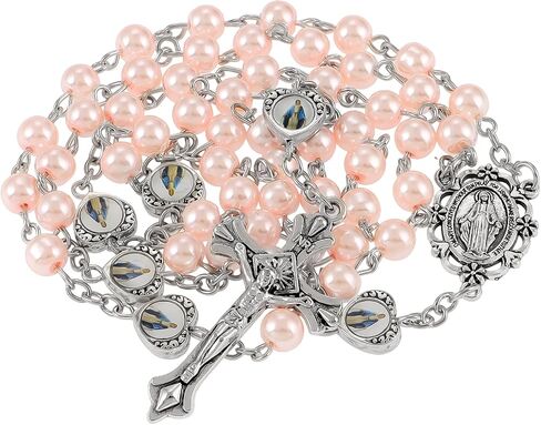 Rosary Beads Catholic, Rosary Necklace with Leather Pouch with Magnetic Top Bag for Men and Women Christian Gifts in Saudi Arabia