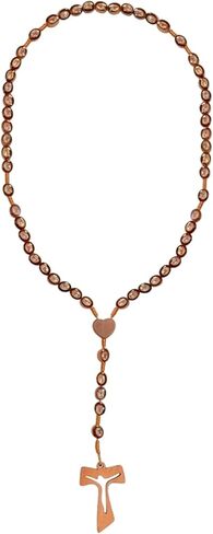 The Book of Kells Wooden Rosary Beads with Evangelist Images, Tau Cross, and Heart-Shaped Centrepiece (7.08" × 4.72" × 0.59") in Saudi Arabia