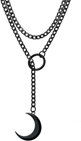 Heart Choker Necklace for Women Handmade Adjustable Stainless Steel Long Cuban Chain Layered Heart Bar Pendant Lariat Slip Chain Collar Jewelry for Valentine's Day in Saudi Arabia