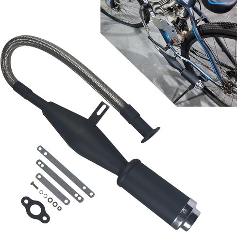 Flexible Exhaust Muffler Extension Silencer Pipe Kit for 49cc 50cc 60cc 66cc 80cc 100cc 2-Stroke Gas Motor Motorized Mountain Bike Bicycle Engine in Saudi Arabia