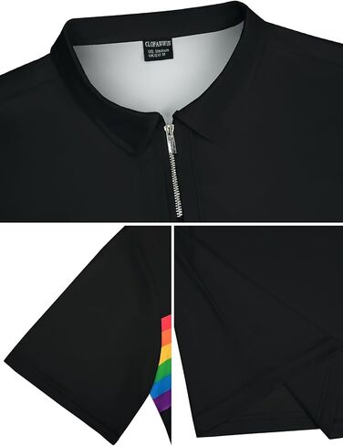 Mens Novelty Striped Golf Polo Shirt Short Sleeve Shirts in Saudi Arabia