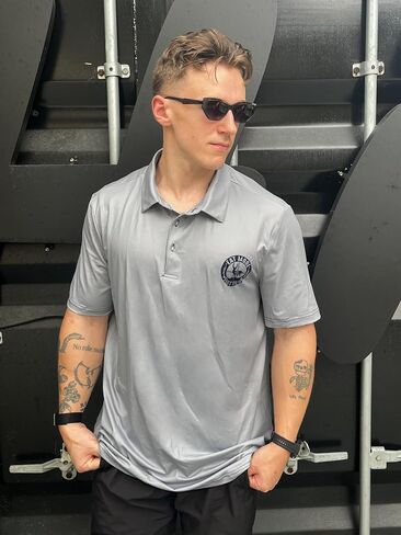 Men's Patriotic Print Polo Shirt, Tough Guy Slogan Graphic, Short Sleeve, Casual Slim Fit, Summer Daily Top in Saudi Arabia