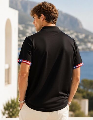 Men's Golf Polo Shirt, Funny Character Graphic Print, All-Over Print, Short Sleeve, Regular Fit in Saudi Arabia