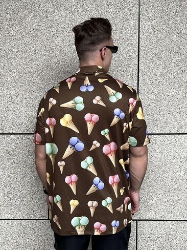 Men's Polo Shirt, Eye Catching Funny Print, Short Sleeve, Novelty Pattern Printed Polo Top in Saudi Arabia