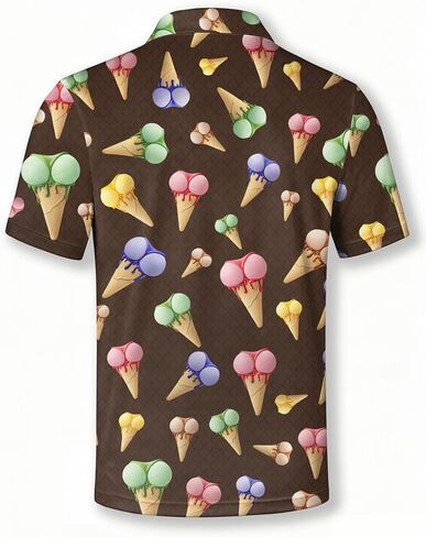 Men's Polo Shirt, Eye Catching Funny Print, Short Sleeve, Novelty Pattern Printed Polo Top in Saudi Arabia
