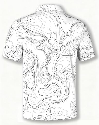 Men's Golf Polo Shirt, Stylish Casual Print, Short Sleeve, Classic Collar, Relaxed Regular Fit in Saudi Arabia