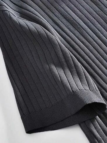Mens Knit Polo Shirts, Ribbed Short Sleeve Polo Sweater Casual Old Money Summer Shirts for Men in Kuwait