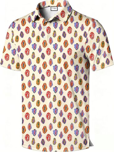 Men's Polo Shirt, Eye Catching Funny Print, Short Sleeve, Novelty Pattern Printed Polo Top in Saudi Arabia
