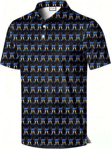 Men's Polo Shirt, Eye Catching Funny Print, Short Sleeve, Novelty Pattern Printed Polo Top in Saudi Arabia