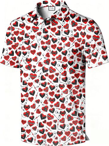 Men's Polo Shirt, Eye Catching Funny Print, Short Sleeve, Novelty Pattern Printed Polo Top in Saudi Arabia