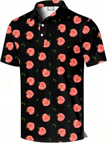 Men's Polo Shirt, Eye Catching Funny Print, Short Sleeve, Novelty Pattern Printed Polo Top in Saudi Arabia