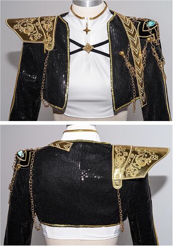 OSIAS Women Rumi Cosplay Costume Golden Stage Outfit Black With Sequined Design in Kuwait