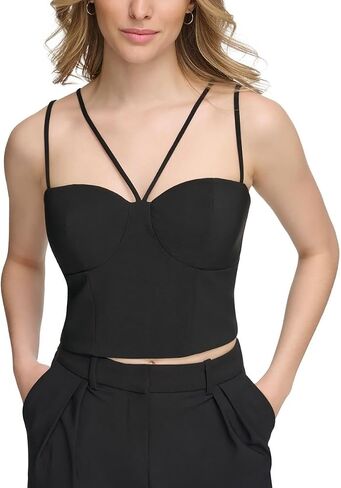 Calvin Klein Womens Sweetheart Neck Corset Cropped Black M in Kuwait