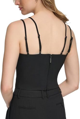 Calvin Klein Womens Sweetheart Neck Corset Cropped Black M in Kuwait