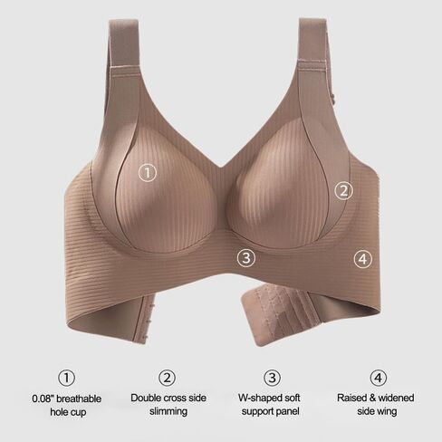 4pcs Set, Seamless, Comfortable, No Underwire, Back Clasp in Kuwait