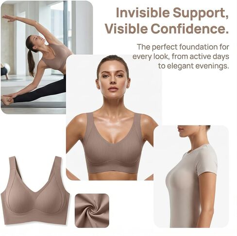4pcs Set, Seamless, Comfortable, No Underwire, Back Clasp in Kuwait