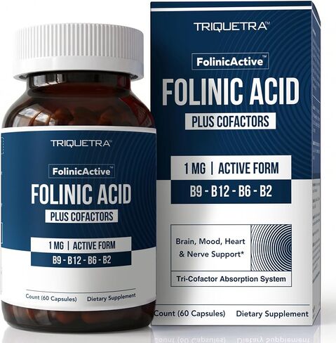 FolinicActive™ قطرات سائلة من حمض الفولينيك العضوي لدعم الدماغ والقلب والأعصاب والمزاج - 1700 ميكروغرام مع B12 وB6 وريبوفلافين B2 - نظام امتصاص ثلاثي العوامل المساعدة - قطرات نكهة التوت، 1 أونصة سائلة -60 حصة in Kuwait