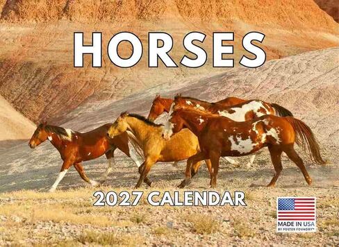 Horse Calendar 2025 Horses Monthly Wall Calender 12 Month | American Made In The USA in Saudi Arabia
