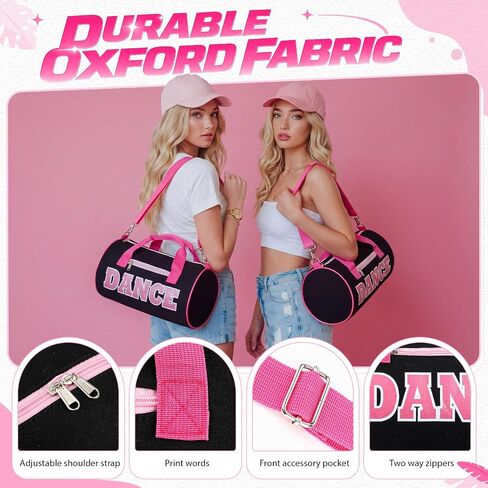 Shinylin 6 Pack Dance Bags Large Capacity Duffle Bags with Plush Chenille "Dance" Letters, Sport Gym Bag for Dancers Athletes Gifts in Ballet Class Sports Overnight Travel, 15"L x 9"W x 9"H in Saudi Arabia