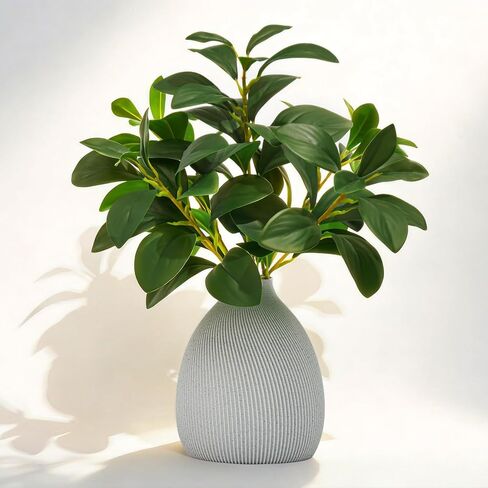 Cikuco 16.5" Artificial Eucalyptus Stems Potted Plant Faux Desk Plants,Real-Touch Greenery Stems with Vase, Fake Potted Plant for Farmhouse Home Office Decor in Saudi Arabia