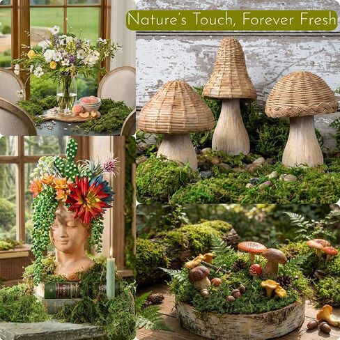 32OZ Large Capacity Artificial Moss - Bulk Fake Moss for Plants Indoor, Planter Filler for Artificial Plants, Crafts, Fairy Garden Decor, Potted Plants Indoor Outdoor (2LB Fresh Green) in Saudi Arabia
