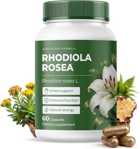 Rhodiola Rosea Supplement Organic – Adaptogenic Herbal Blend with Rhodiola for Stress Relief, Sustained Energy, Mental Focus & Cognitive Performance, Natural Non-GMO Daily Wellness Support (1) in Kuwait