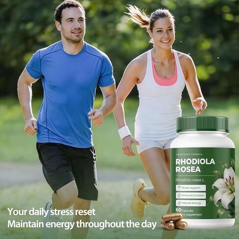 Rhodiola Rosea Supplement Organic – Adaptogenic Herbal Blend with Rhodiola for Stress Relief, Sustained Energy, Mental Focus & Cognitive Performance, Natural Non-GMO Daily Wellness Support (1) in Kuwait