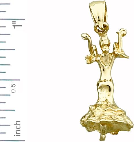 14K Solid Gold 3D Spanish Flamenco Dancer Charm in Saudi Arabia