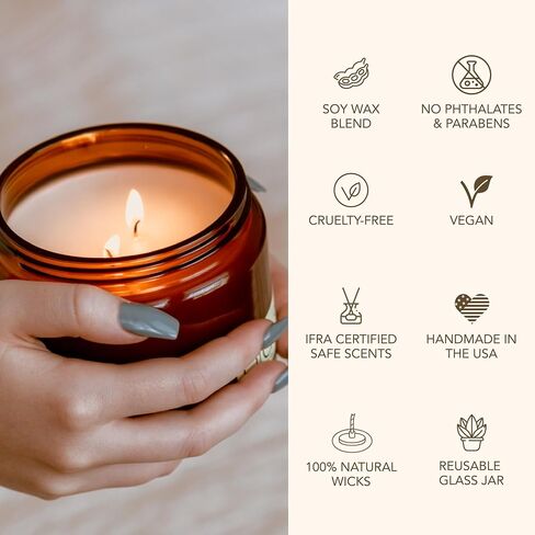 Velvet Goddess, Cherry Jasmine Amber Soy Candle, Rose Vanilla Cassis, Dual Lead-Free Wicks, High Fragrance Load, Reusable Glass Jar, Luxury Home Fragrance, 15 oz in Kuwait