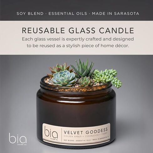 Velvet Goddess, Cherry Jasmine Amber Soy Candle, Rose Vanilla Cassis, Dual Lead-Free Wicks, High Fragrance Load, Reusable Glass Jar, Luxury Home Fragrance, 15 oz in Kuwait