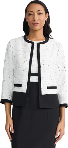 Kasper Women's Kasper Women's Tweed Framed Open Front Jacket in Kuwait