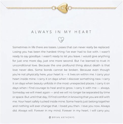 Bryan Anthonys Always In My Heart Icon Bracelet for Women - Dainty Minimalist Bracelet with 14k Gold Plated Finish Over Brass, Nickel-Free Meaningful Everyday Jewelry Gift for Her with Sentimental Design in Saudi Arabia
