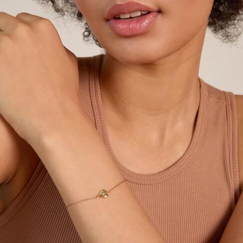 Bryan Anthonys Always In My Heart Icon Bracelet for Women - Dainty Minimalist Bracelet with 14k Gold Plated Finish Over Brass, Nickel-Free Meaningful Everyday Jewelry Gift for Her with Sentimental Design in Saudi Arabia
