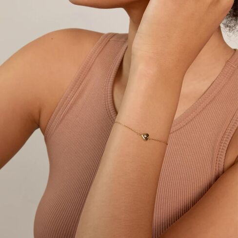 Bryan Anthonys Always In My Heart Icon Bracelet for Women - Dainty Minimalist Bracelet with 14k Gold Plated Finish Over Brass, Nickel-Free Meaningful Everyday Jewelry Gift for Her with Sentimental Design in Saudi Arabia