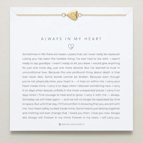 Bryan Anthonys Always In My Heart Icon Bracelet for Women - Dainty Minimalist Bracelet with 14k Gold Plated Finish Over Brass, Nickel-Free Meaningful Everyday Jewelry Gift for Her with Sentimental Design in Saudi Arabia