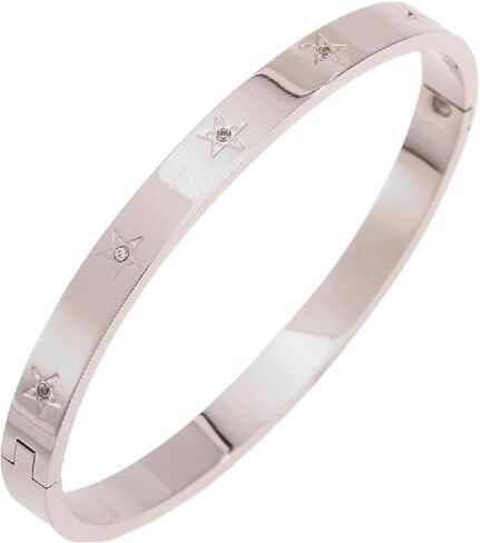 Star Sliver Plated Rhinestone Bangle Bracelets Stainless Steel Bangle Durable Celestial Everyday Jewelry in Kuwait