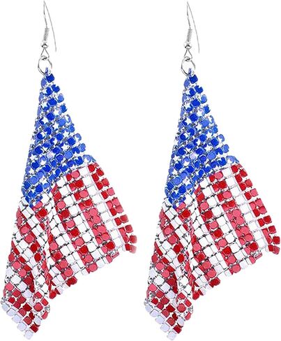 4th of July Earrings for Women, Red White Blue Patriotic Earrings in Kuwait