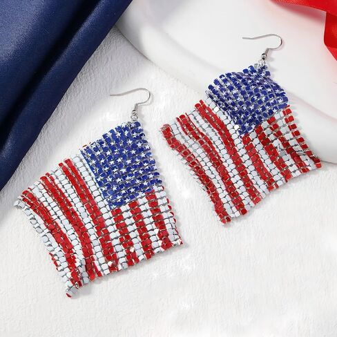 4th of July Earrings for Women, Red White Blue Patriotic Earrings in Kuwait