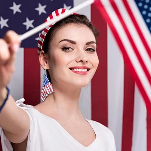4th of July Earrings for Women, Red White Blue Patriotic Earrings in Kuwait