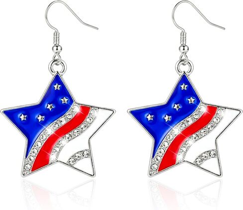 4th of July Earrings for Women, Red White Blue Patriotic Earrings in Kuwait