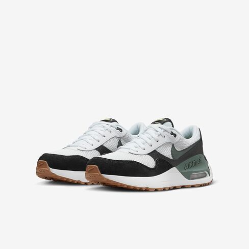 Nike Air Max SYSTM Big Kids' Shoes (DQ0284-115, White/Black/Barely Volt/Vintage Green) Size 4 in Kuwait