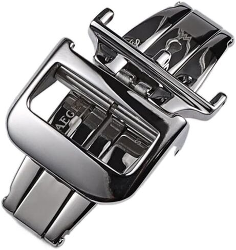 Wscebck 16 18mm Polished Silver Gold Rose-Gold Solid Stainless Steel Folding Clasp for Jaeger-LeCoultre Deployment Buckle (Color : Silver, Size : 18mm) in Saudi Arabia