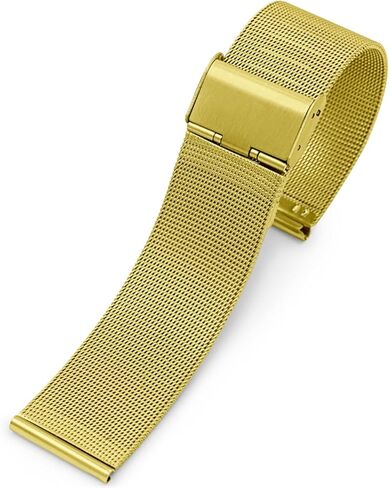 Stainless Steel Watch Band 8/10/12/13/14/15/16/17/18/19/20/21/22/23/24mm Silver Mesh Watchband 304 Stainless Steel Strap (Color : Gold, Size : 17mm) in Saudi Arabia