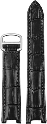 SKM Genuine Leather Watchband Men Women for Cartier Pasha W3108/HPI004 Folding Buckle Concave Strap 21x15m 20x12mm 18x10mm Watchbands (Color : Brown Rose Gold, Size : 21.15mm) in Kuwait