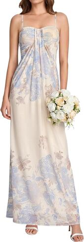 KUTUMAI Floral Maxi Dresses for Women 2026 Summer Spaghetti Strap Bodycon Long Beach Wedding Guest Dress in Kuwait